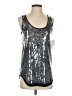 Aqua 100% Polyester Silver Sleeveless Top Size S - photo 1