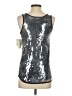 Aqua 100% Polyester Silver Sleeveless Top Size S - photo 2