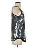 Aqua 100% Polyester Silver Sleeveless Top Size S - photo 4