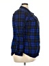 Torrid 100% Rayon Plaid Blue Long Sleeve Button-Down Shirt Size 3X Plus (3) - photo 4