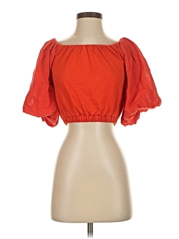 Zara W&B Collection Short Sleeve Blouse (view 1)