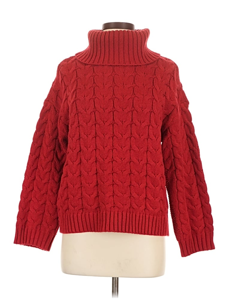 Pre-owned Ann Taylor Turtleneck Sweater In Red