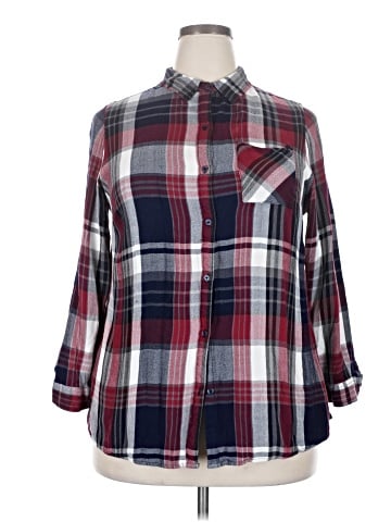 Cato 3/4 Sleeve Button-Down Shirt (view 1)