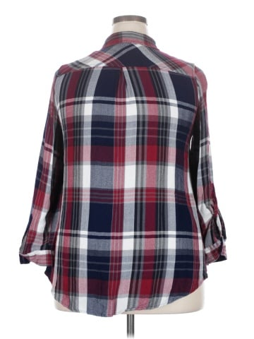 Cato 3/4 Sleeve Button-Down Shirt (view 2)