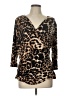 Ellen Tracy Animal Print Brown 3/4 Sleeve Top Size L - photo 1