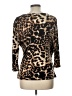 Ellen Tracy Animal Print Brown 3/4 Sleeve Top Size L - photo 2