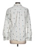 Ann Taylor LOFT Tweed Silver Long Sleeve Button-Down Shirt Size L - photo 2
