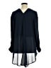 Pure Energy 100% Polyester Black Blue Long Sleeve Blouse Size 1X - photo 2