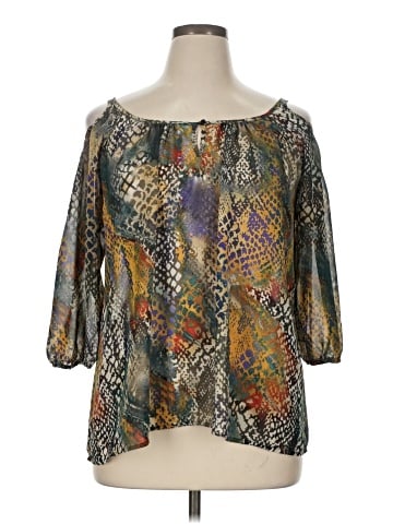 Miss Tina by Tina Knowles 3/4 Sleeve Blouse (view 1)