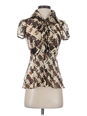 Diane von Furstenberg Short Sleeve Silk Top (view 1)