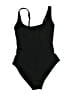 Unbranded Solid Black One Piece Swimsuit Size L (estimated) - photo 1