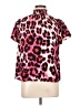 Unbranded 100% Polyester Animal Print Pink Short Sleeve Blouse Size L - photo 1