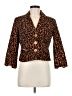 Metrostyle 100% Cotton Animal Print Brown Blazer Size 8 - photo 1