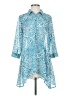 Marrakech 100% Polyester Paisley Blue Teal 3/4 Sleeve Blouse Size S - photo 1