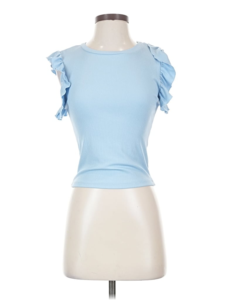 Pre-owned Shein Sleeveless T-shirt In Blue