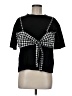 Assorted Brands Checkered-gingham Black Short Sleeve Top Size 8 - photo 1