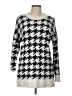 Lou & Grey Houndstooth Silver Pullover Sweater Size L - photo 1