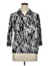 Sport Haley Print Silver 3/4 Sleeve Blouse Size XL - photo 1