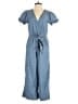 J.Crew 100% Cotton Solid Blue Jumpsuit Size 00 - photo 1