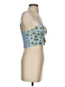 Zaful Floral Blue Sleeveless Top Size S - photo 4
