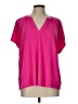 Lane Bryant Pink Short Sleeve Blouse Size 10 - 12 Plus - photo 1