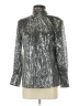 Shein Metallic Silver Long Sleeve Blouse Size 4 - photo 1