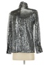Shein Metallic Silver Long Sleeve Blouse Size 4 - photo 2