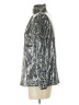 Shein Metallic Silver Long Sleeve Blouse Size 4 - photo 5