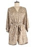 Fashion 100% Polyester Animal Print Tan Romper Size S - photo 1