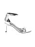 Calvin Klein 100% Leather Metallic Silver Sandals Size 6 - photo 1