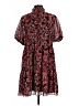 1.State 100% Polyester Floral Red Burgundy Casual Dress Size L - photo 2