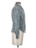 Alfani 100% Silk Animal Print Blue Long Sleeve Silk Top Size 4 - photo 4
