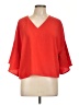 Primark 100% Polyester Red 3/4 Sleeve Blouse Size 12 - photo 1