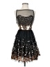 Crystal Doll 100% Polyester Stars Black Cocktail Dress Size 1 - photo 1