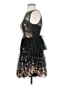 Crystal Doll 100% Polyester Stars Black Cocktail Dress Size 1 - photo 5