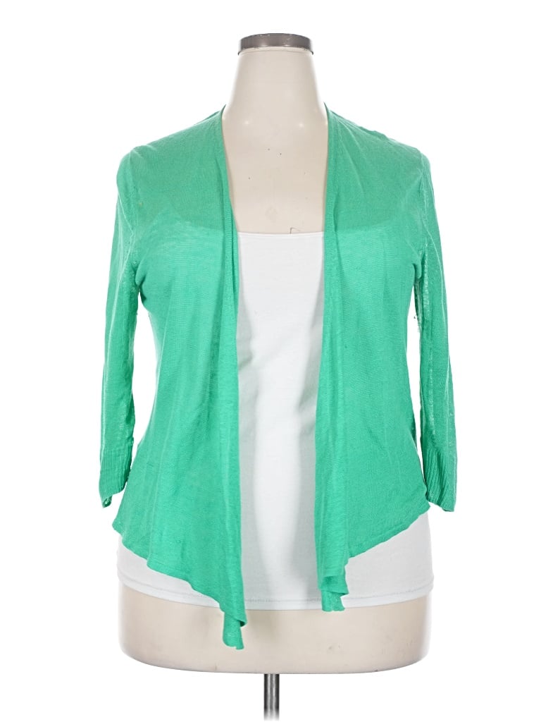 Pre-owned Nic + Zoe Cardigan Sweater In Green