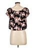 iris 100% Rayon Black Short Sleeve Blouse Size L - photo 2