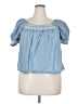 wonderly 100% Cotton Blue Short Sleeve Blouse Size XXL - photo 1