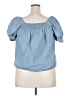 wonderly 100% Cotton Blue Short Sleeve Blouse Size XXL - photo 2