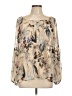 DRA 100% Polyester Tan Long Sleeve Blouse Size L - photo 1