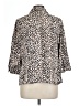 Alfani Animal Print Tan 3/4 Sleeve Button-Down Shirt Size L (estimated) - photo 2
