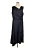 Taylor 100% Polyester Solid Black Blue Cocktail Dress Size 16 - photo 1