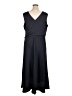 Taylor 100% Polyester Solid Black Blue Cocktail Dress Size 16 - photo 2