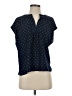 Intermix 100% Polyester Polka Dots Blue Short Sleeve Blouse Size S (estimated) - photo 1
