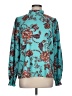 Shein Floral Teal Long Sleeve Blouse Size 12 - photo 1