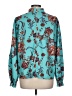 Shein Floral Teal Long Sleeve Blouse Size 12 - photo 2
