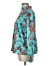 Shein Floral Teal Long Sleeve Blouse Size 12 - photo 5