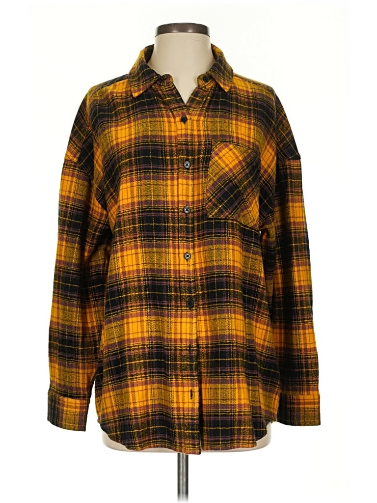 Pre-owned Bp. Long Sleeve Button Down Shirt In Yellow