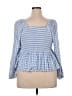 Torrid Blue 3/4 Sleeve Blouse Size 2X Plus (2) - photo 2