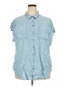 Torrid 100% Tencel Blue Short Sleeve Blouse Size 2X Plus (2) - photo 1